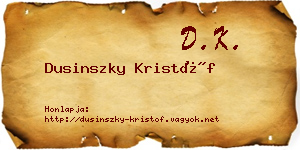 Dusinszky Kristóf névjegykártya