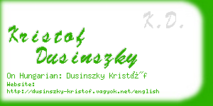 kristof dusinszky business card